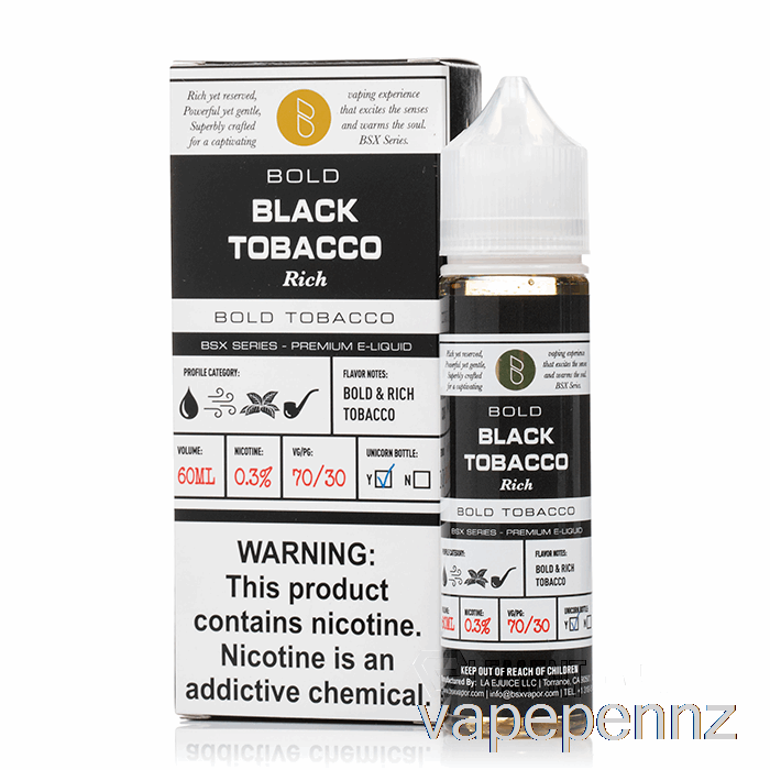 Black Tobacco - BSX Series - 60mL 0mg VAPE NZ